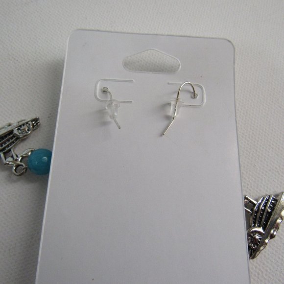 Women Jewelry Bracelet And Cruise Ship 3D Stainless Silver Charm Earrings - Picture 3 of 5